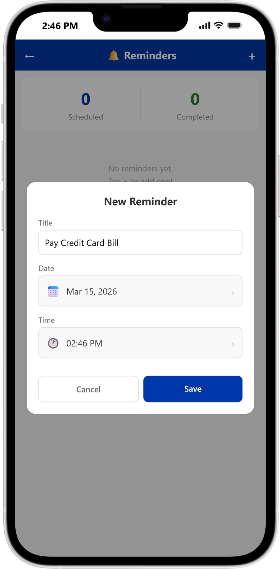Reminders with notifications