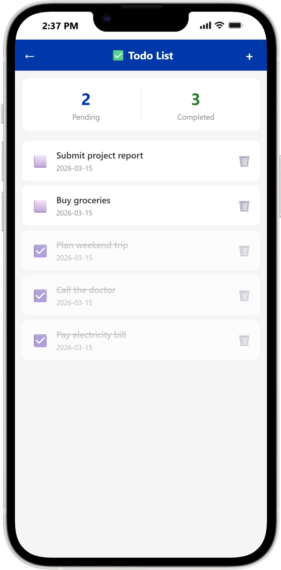 Todo List with tasks